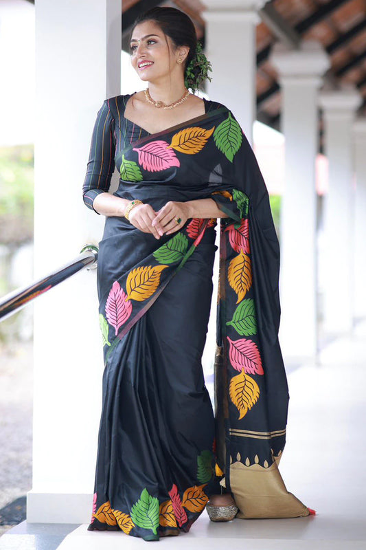 Surpassing Dark Green Soft Silk Saree With Dazzling Blouse Piece