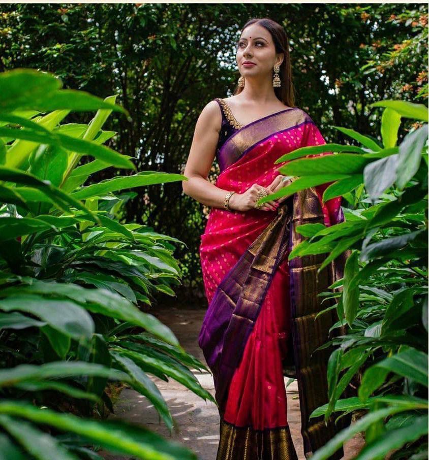 Pleasant Purple Patola Silk Saree with Classic Blouse Piece