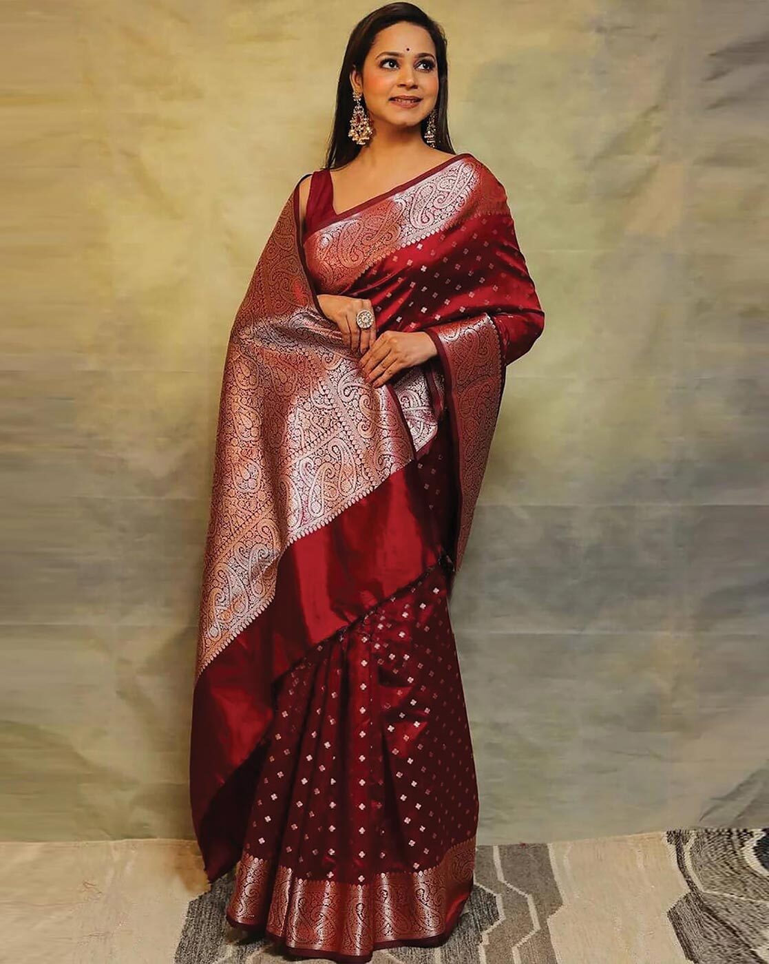 Ideal Red Soft Banarasi Silk Saree With Dalliance Blouse Piece