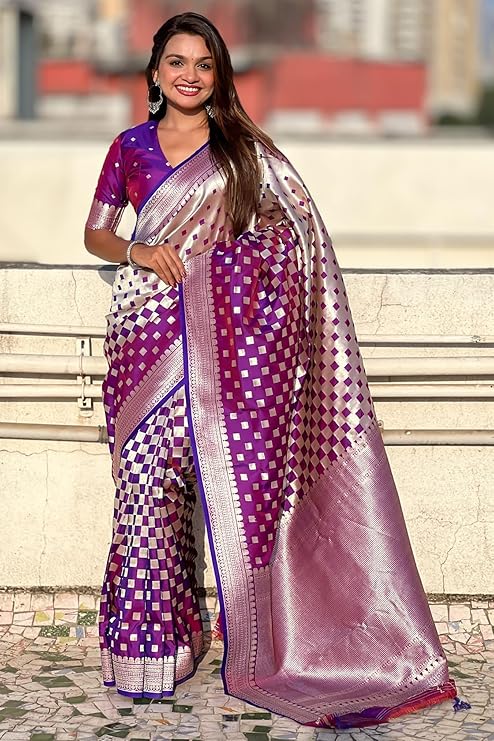 Sonorous Dark Pink Printed Mul Cotton Saree With Verdant Blouse Piece