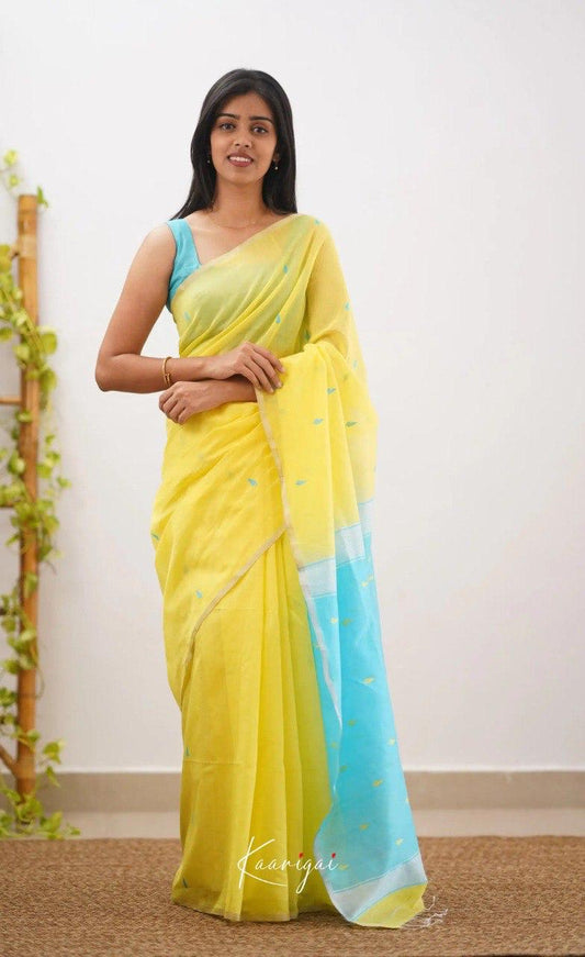 Ethnic Yellow Paithani Silk Saree With Breathtaking Blouse Piece
