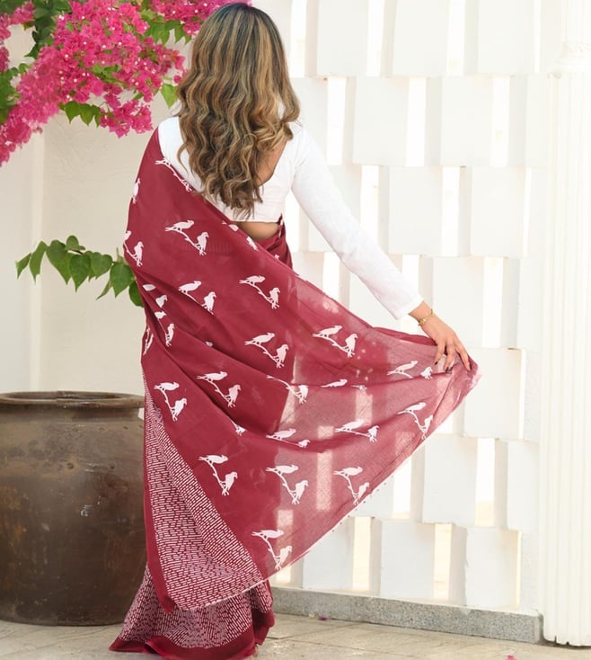Imaginative Red Cotton Silk Saree With Aplomb Blouse Piece