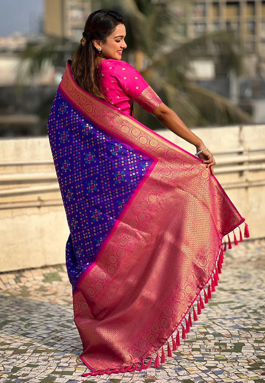 Alluring Purple Paithani Silk Saree With Sonorous Blouse Piece