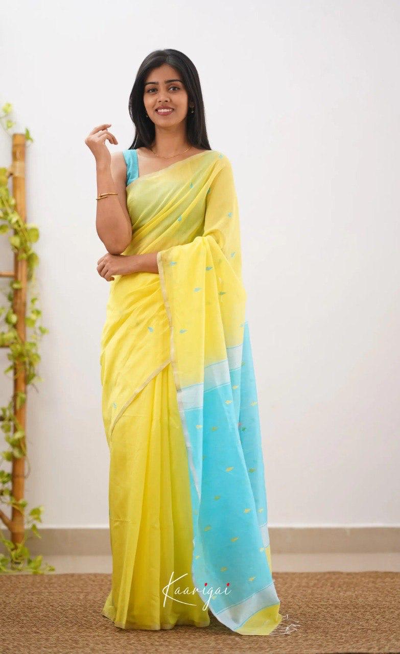 Ethnic Yellow Paithani Silk Saree With Breathtaking Blouse Piece