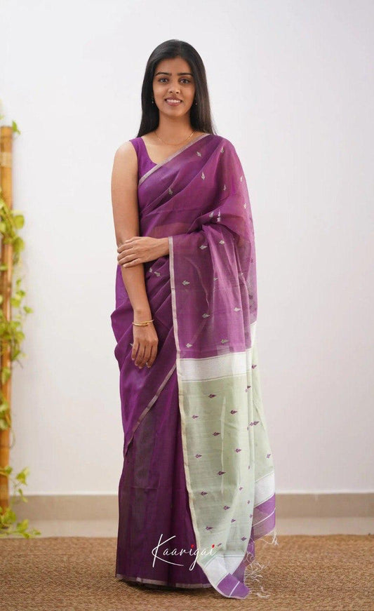 Luxuriant Purple Soft Silk Saree With Snappy Blouse Piece