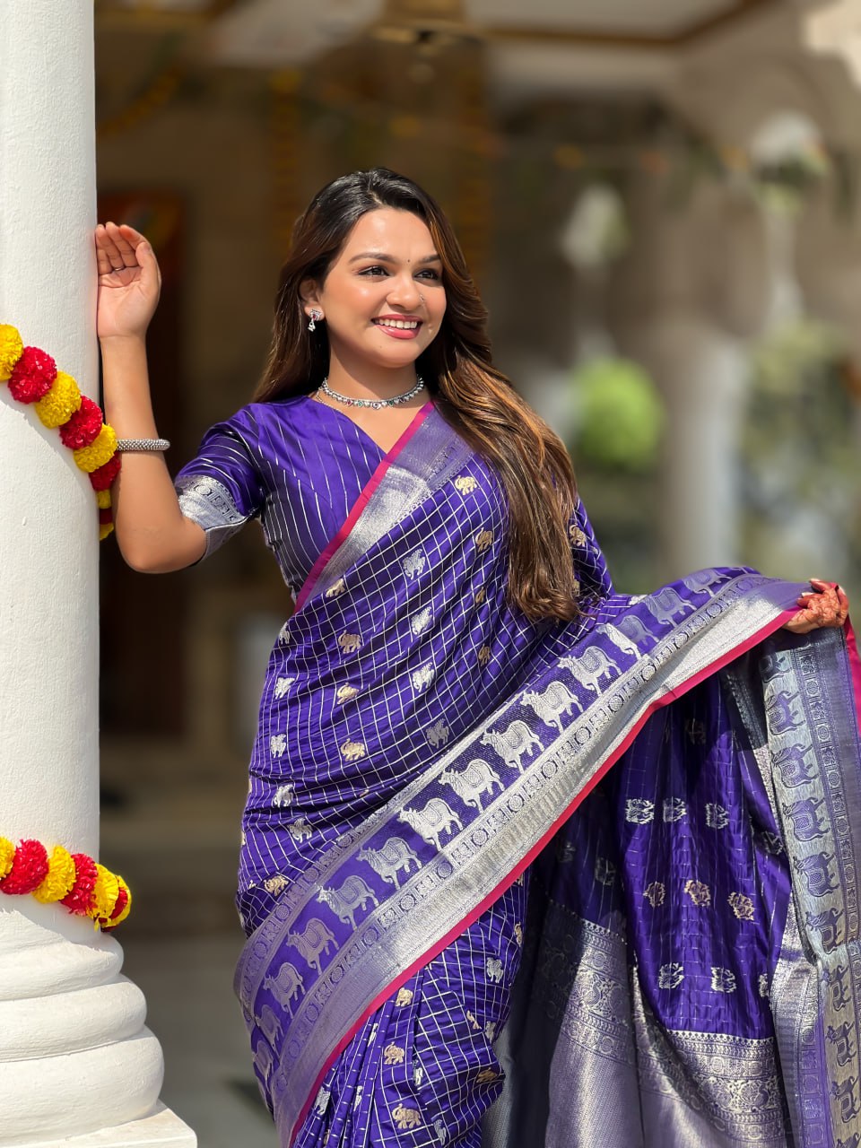 Inspiring Blue Soft Silk Saree With Entrancing Blouse Piece
