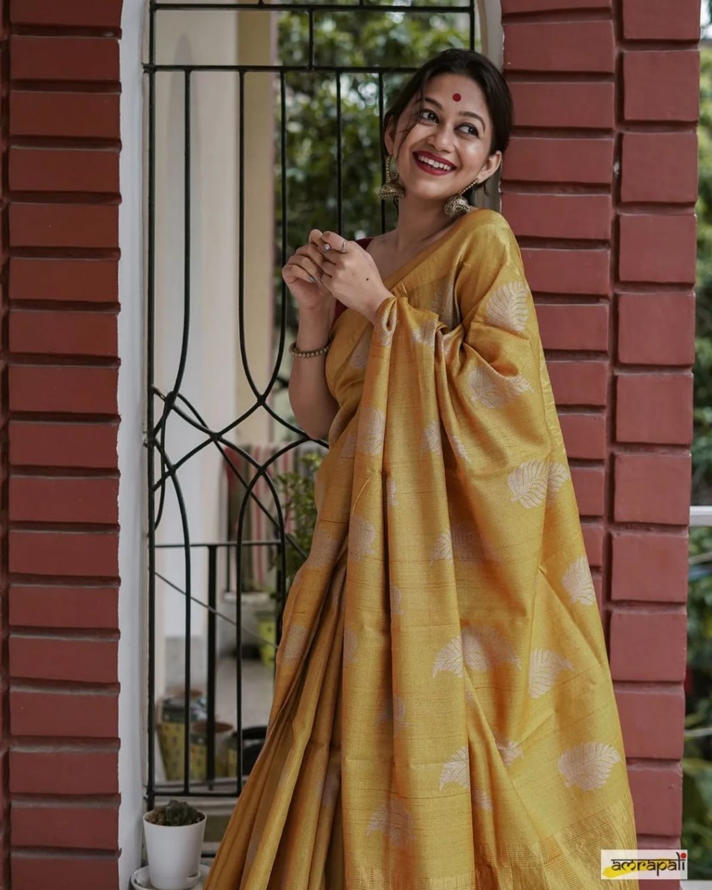 Extraordinary Yellow Soft Silk Saree With Glowing Blouse Piece