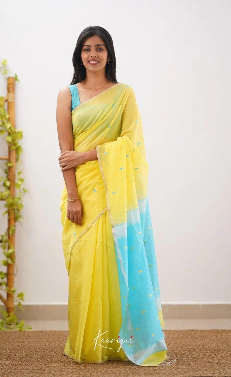 Ethnic Yellow Paithani Silk Saree With Breathtaking Blouse Piece