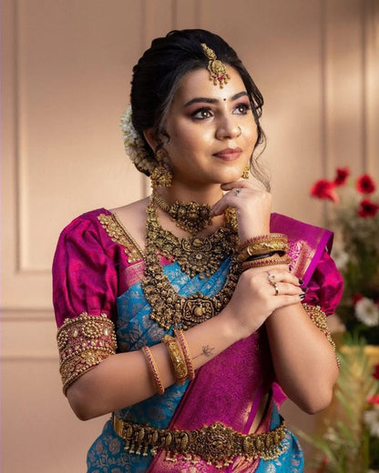 Scintilla Pink Soft Banarasi Silk Saree With Two Palimpsest Blouse Piece