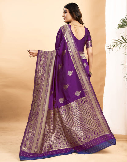 Mesmeric Purple Soft Banarasi Silk Saree With Inspiring Blouse Piece