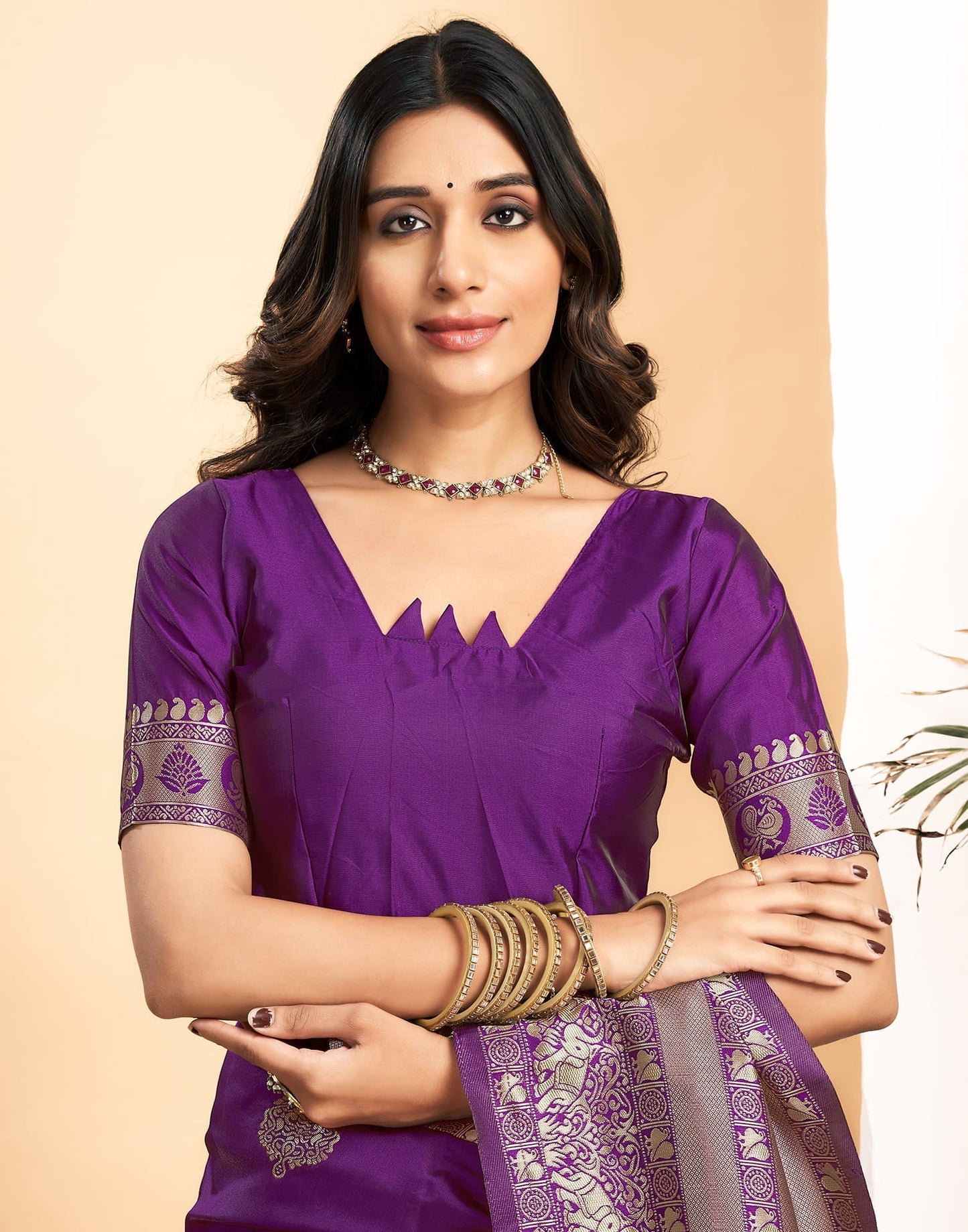 Mesmeric Purple Soft Banarasi Silk Saree With Inspiring Blouse Piece