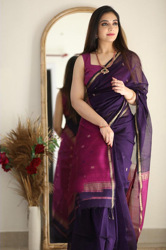 Mesmeric Wine Pink Soft Banarasi Silk Saree With Opulent Blouse Piece