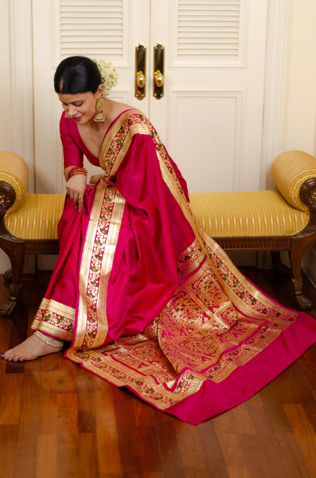 Classy Red Soft Silk Saree With Wonderful Blouse Piece