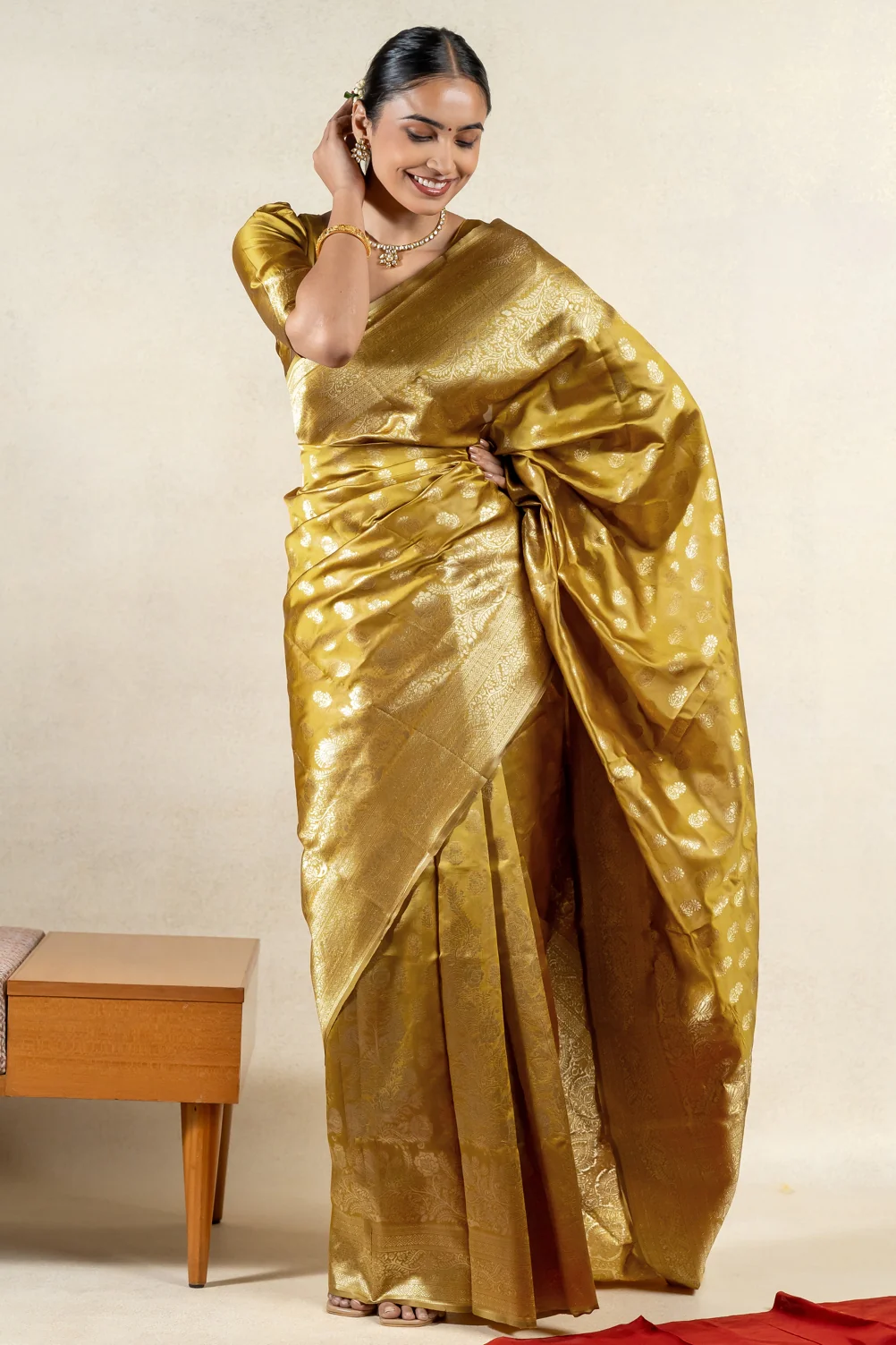 Splendorous Yellow Soft Banarasi Silk Saree With Luxuriant Blouse Piece