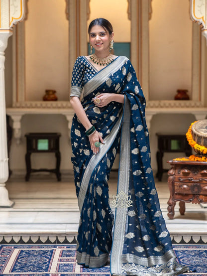 Stylish Morpichh Soft Silk Saree With Unique Blouse Piece