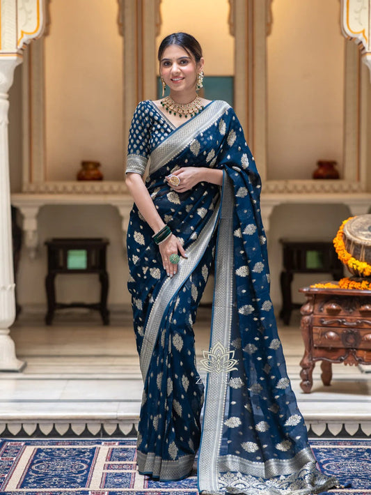 Stylish Morpichh Soft Silk Saree With Unique Blouse Piece