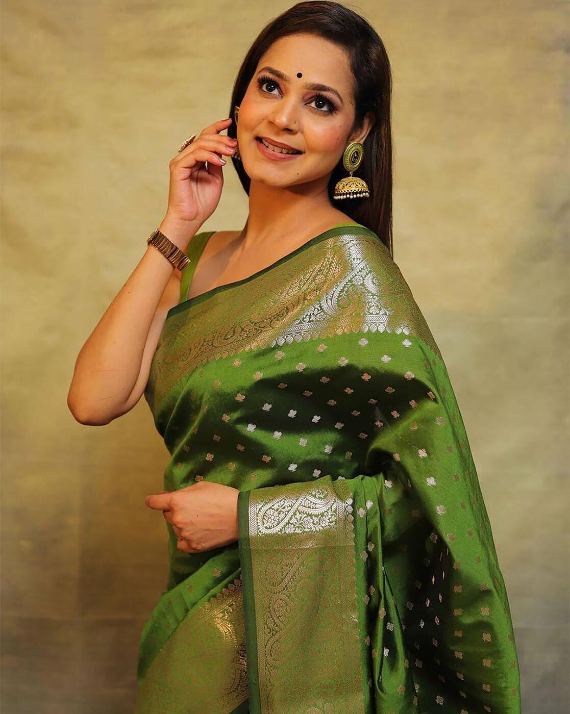 Scintilla Green Soft Silk Saree With Incredible Blouse Piece