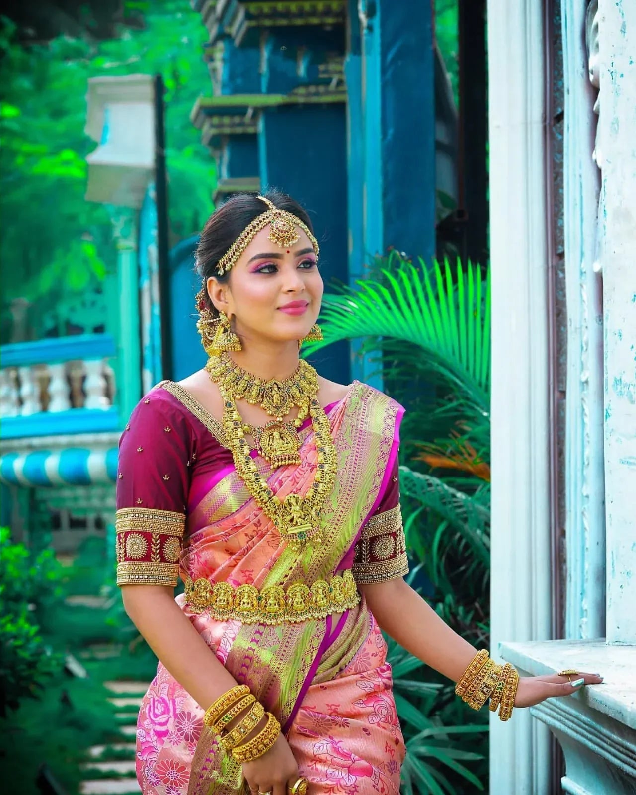 Pink Soft Banarasi Silk Saree With Nemesis Blouse Piece