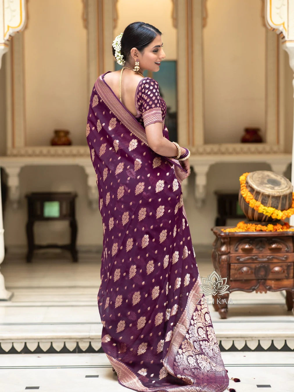 Stylish Purple Soft Silk Saree With Unique Blouse Piece