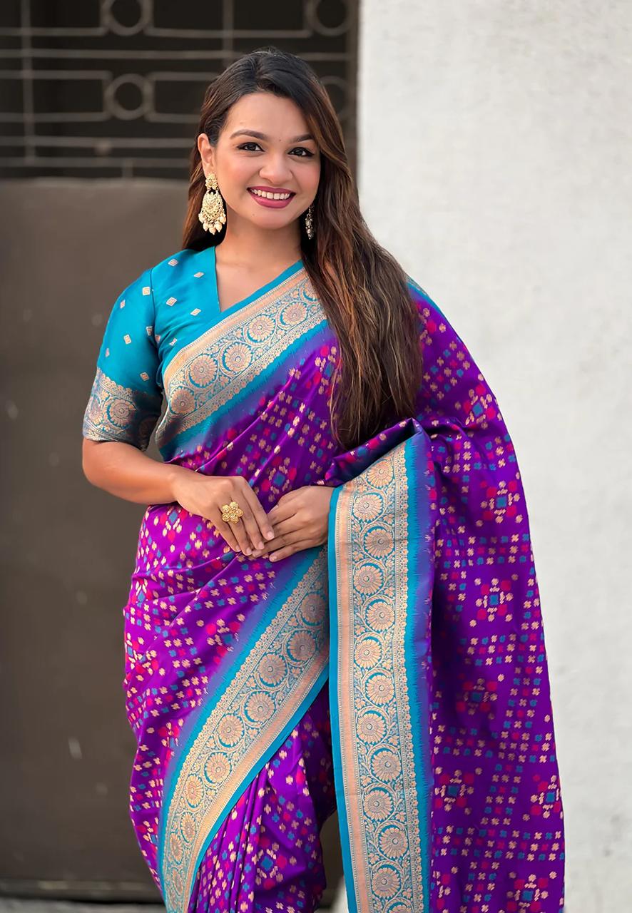 Alluring Purple Paithani Silk Saree With Sonorous Blouse Piece