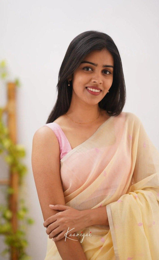 Nectarous Yellow Soft Banarasi Silk Saree With Seraphic Blouse Piece