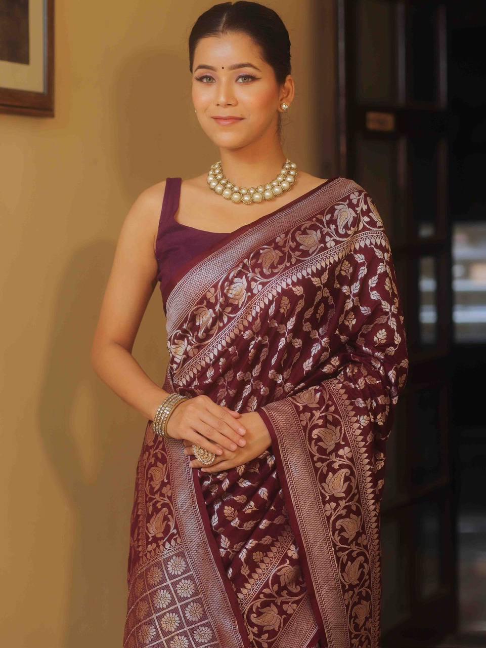 Blooming Maroon Soft Silk Saree With Vivacious Blouse Piece 0 Reviews
