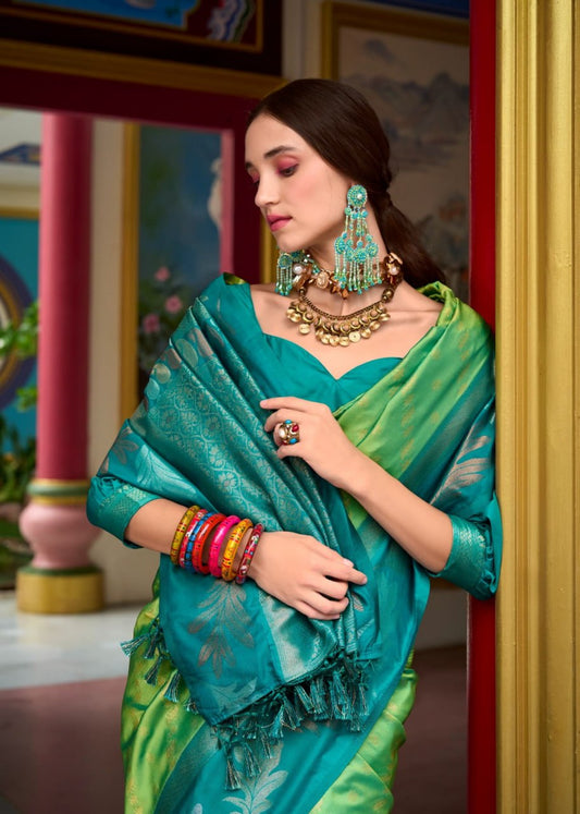 Imaginative Royal Blue Soft Silk Saree With Ratatouille Blouse Piece