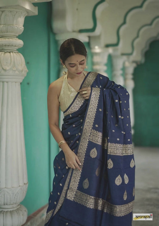 Inspiring Blue Soft Silk Saree With Entrancing Blouse Piece