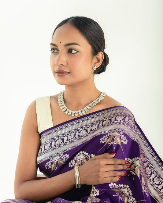 Skinny Blue Soft Silk Saree With Designer Blouse Piece