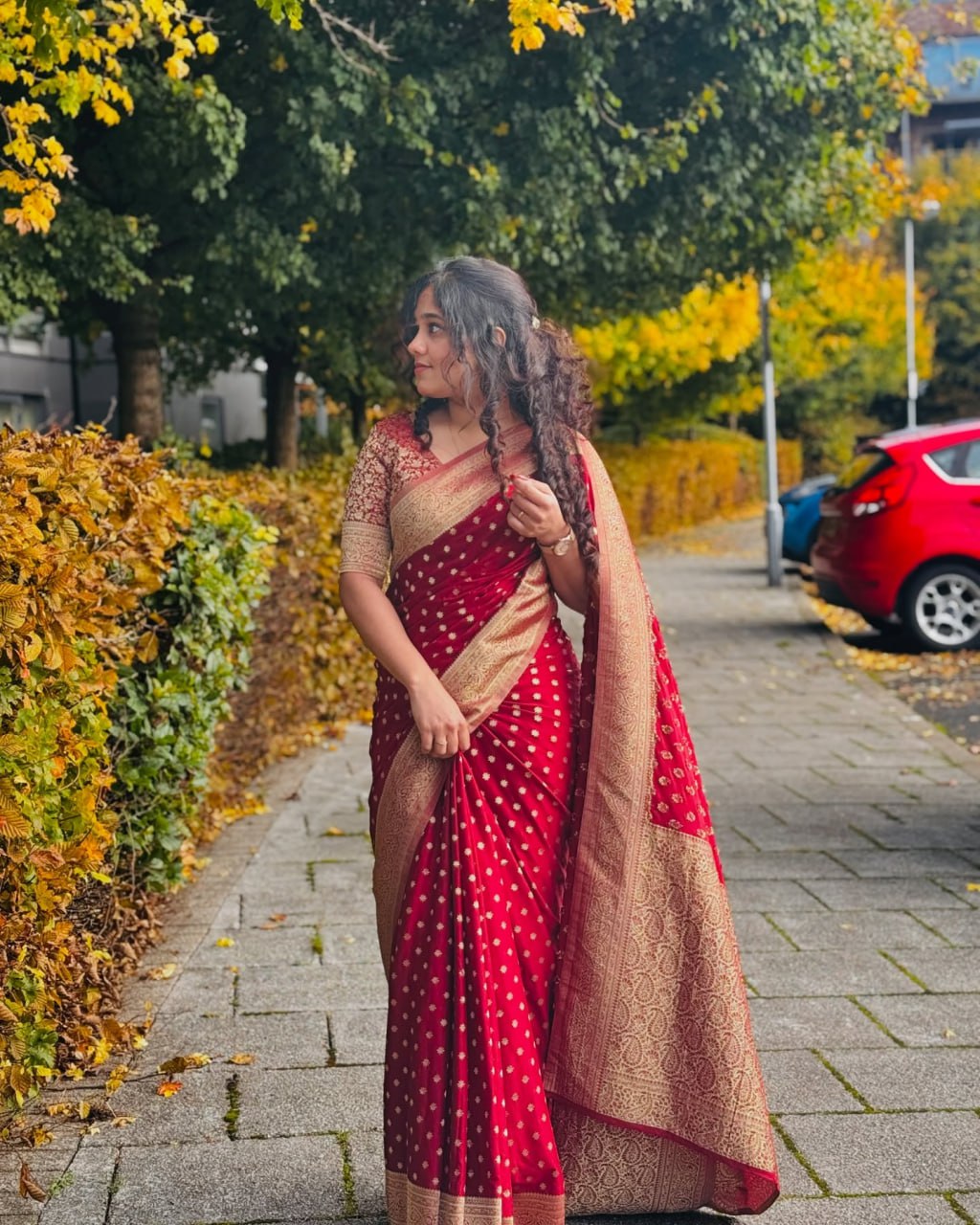 Classy Red Soft Silk Saree With Wonderful Blouse Piece