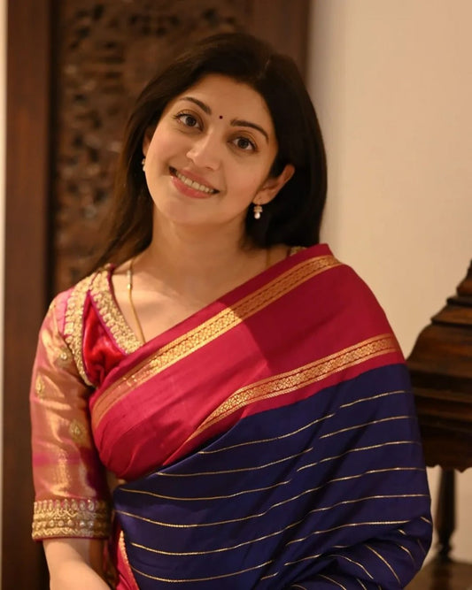Blooming Red Cotton Silk Saree With Wonderful Blouse Piece