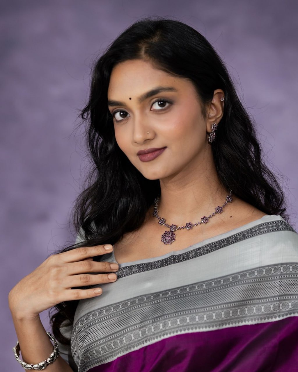 Beautiful Wine Banarasi Satin Silk Saree With Desiring Blouse