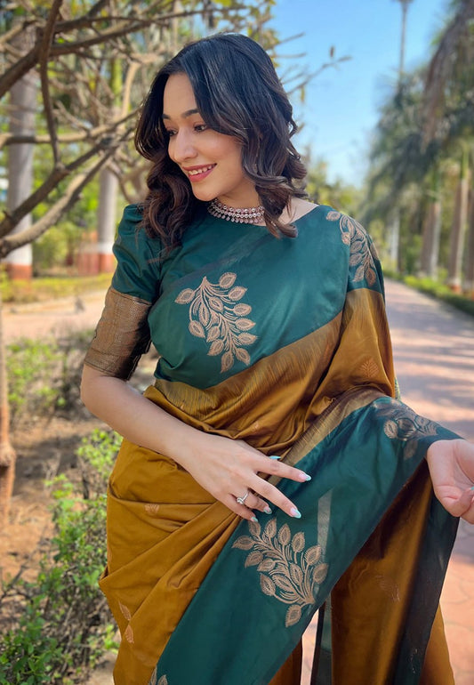 Sensational Yellow Soft Silk Saree With Angelic Blouse Piece