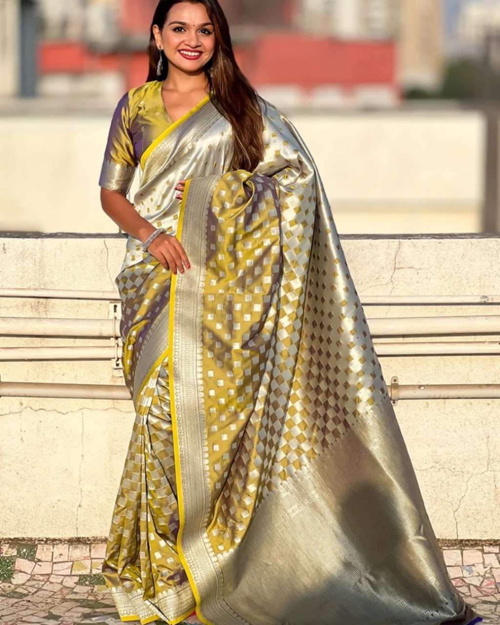 Extraordinary Yellow Soft Silk Saree With Glowing Blouse Piece