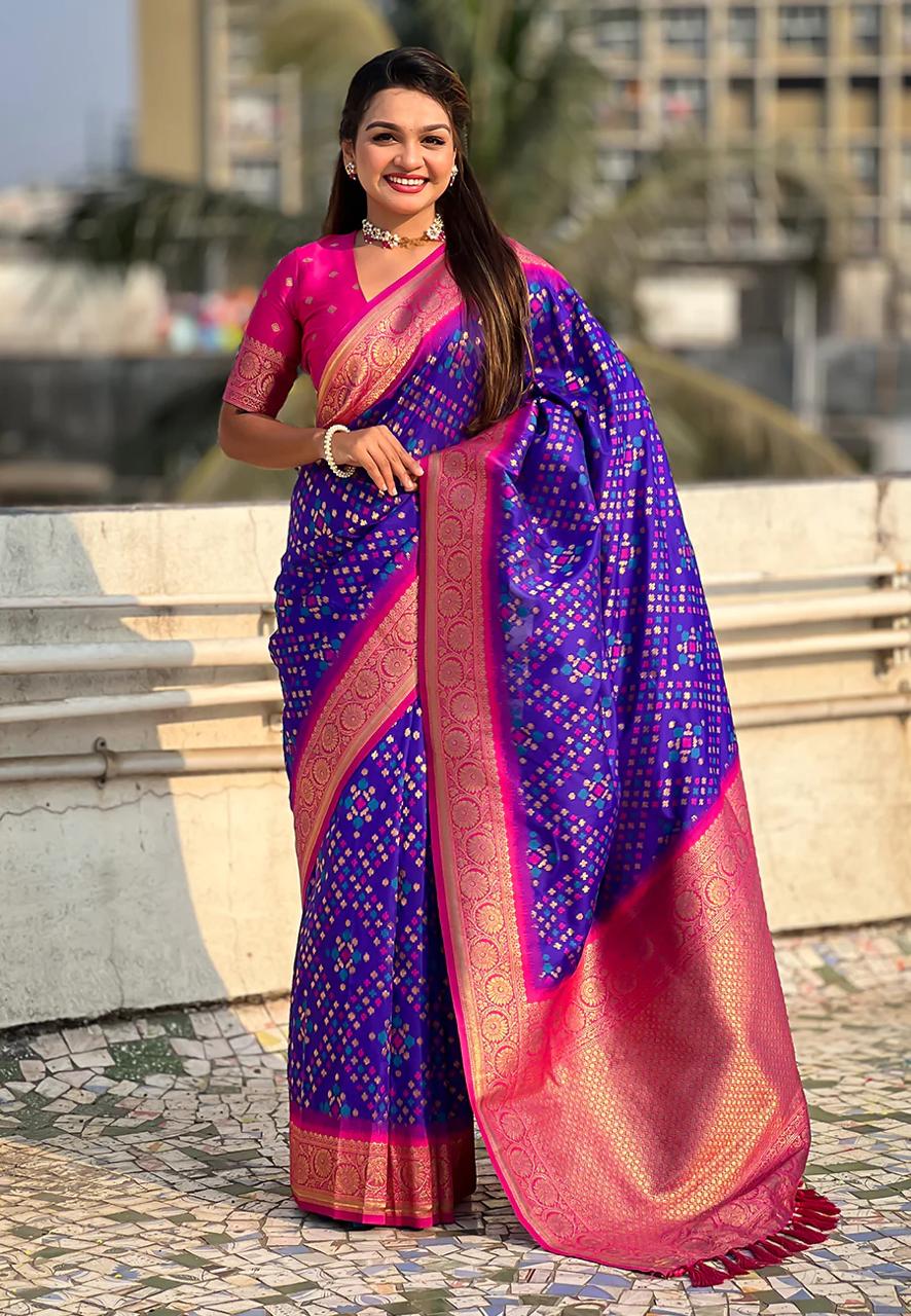 Alluring Purple Paithani Silk Saree With Sonorous Blouse Piece