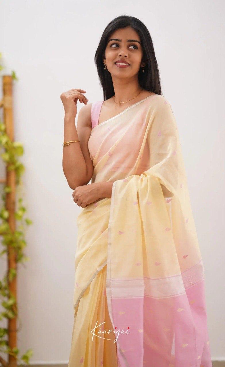 Supernal Peach Soft Banarasi Silk Saree With Fragrant Blouse Piece