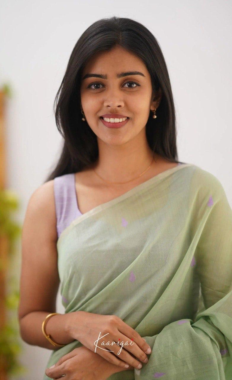 Prettiest Green And Purple Pure Viscose Chiffon Silk Saree With Twirling Blouse Piece