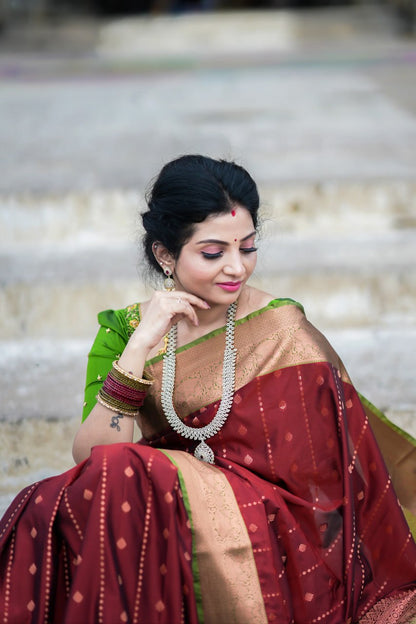 Blooming Maroon Soft Silk Saree With Vivacious Blouse Piece