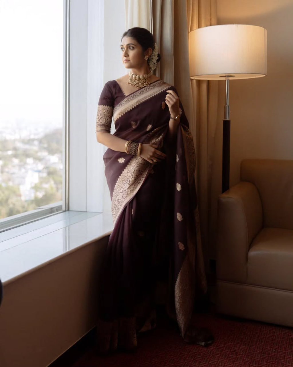Blooming Maroon Soft Silk Saree With Vivacious Blouse Piece