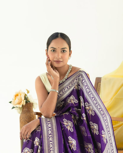 Skinny Blue Soft Silk Saree With Designer Blouse Piece