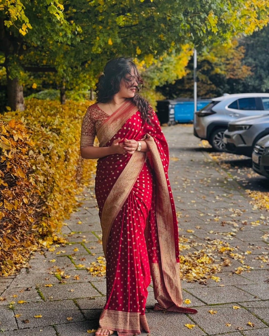 Classy Red Soft Silk Saree With Wonderful Blouse Piece