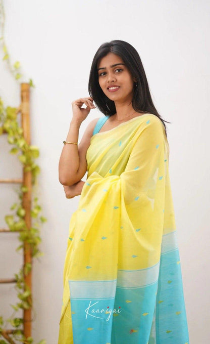 Ethnic Yellow Paithani Silk Saree With Breathtaking Blouse Piece