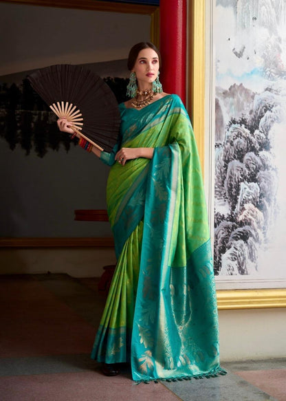 Imaginative Royal Blue Soft Silk Saree With Ratatouille Blouse Piece