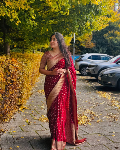 Classy Red Soft Silk Saree With Wonderful Blouse Piece