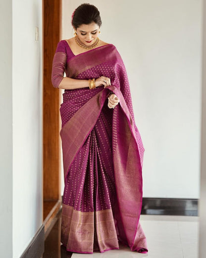 Stylish Pink Soft Silk Saree With Unique Pink Blouse Piece