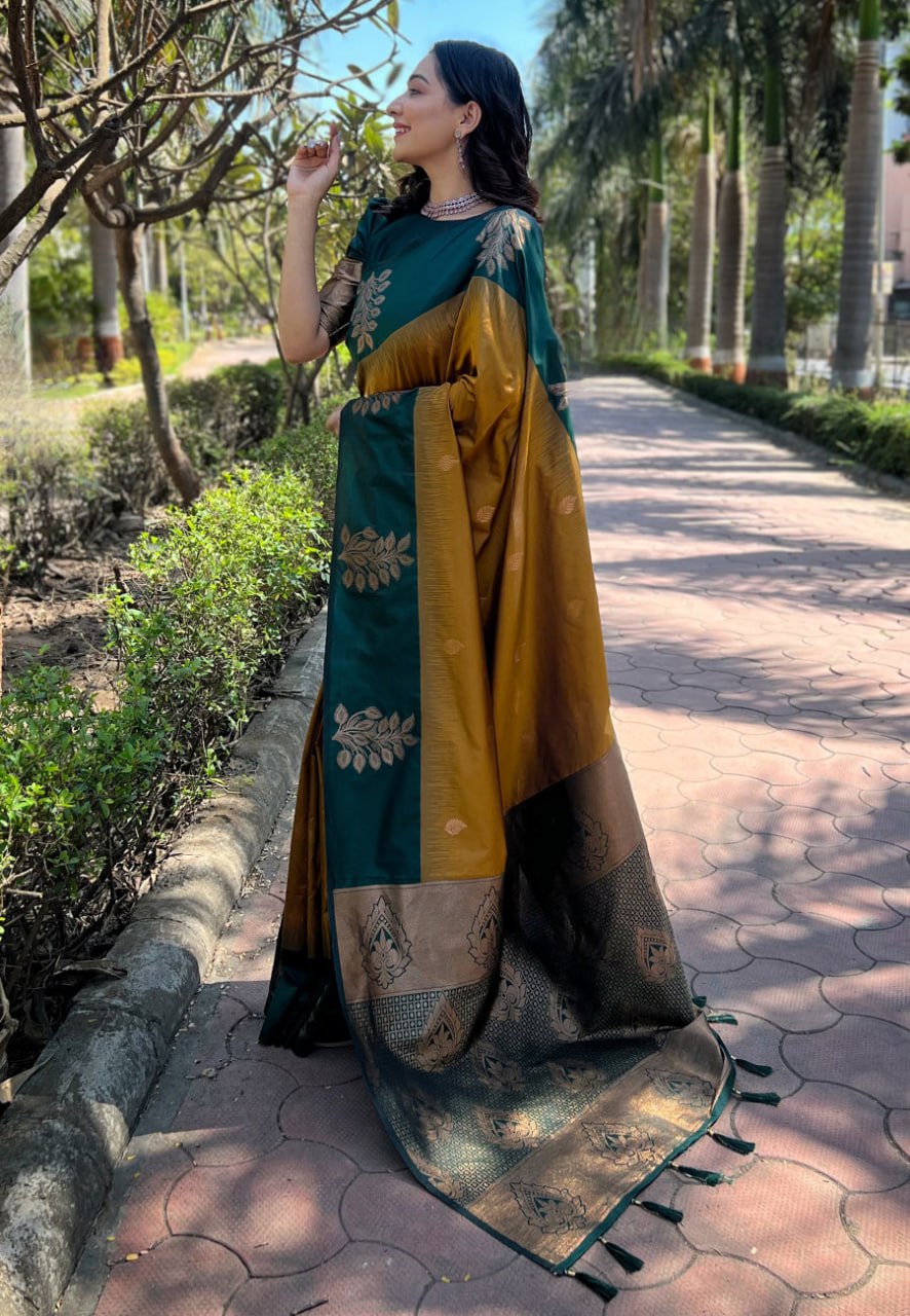Sensational Yellow Soft Silk Saree With Angelic Blouse Piece