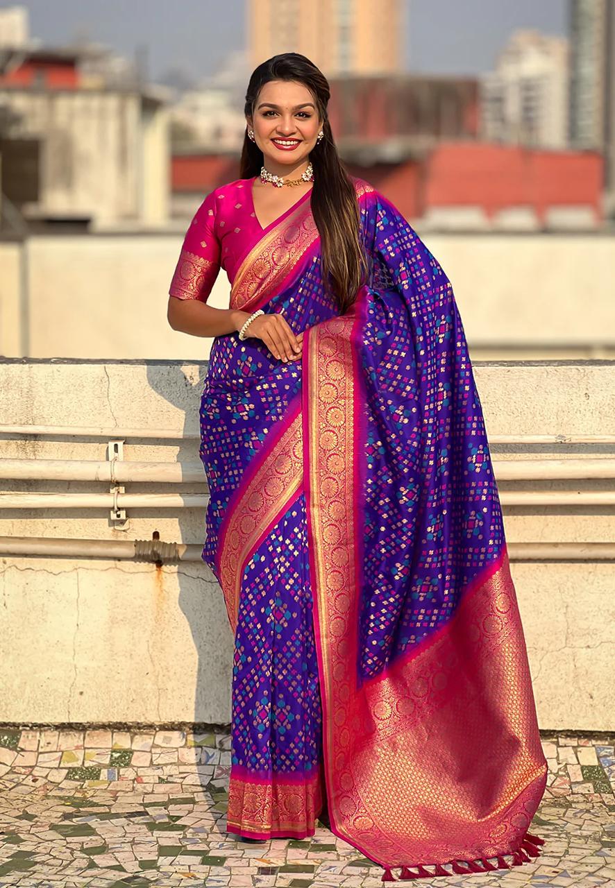 Alluring Purple Paithani Silk Saree With Sonorous Blouse Piece