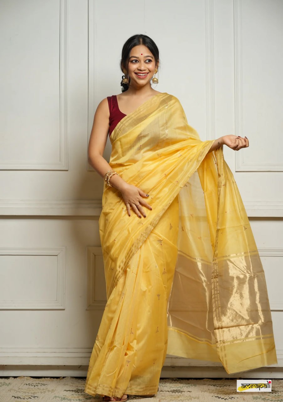 Extraordinary Yellow Soft Silk Saree With Glowing Blouse Piece