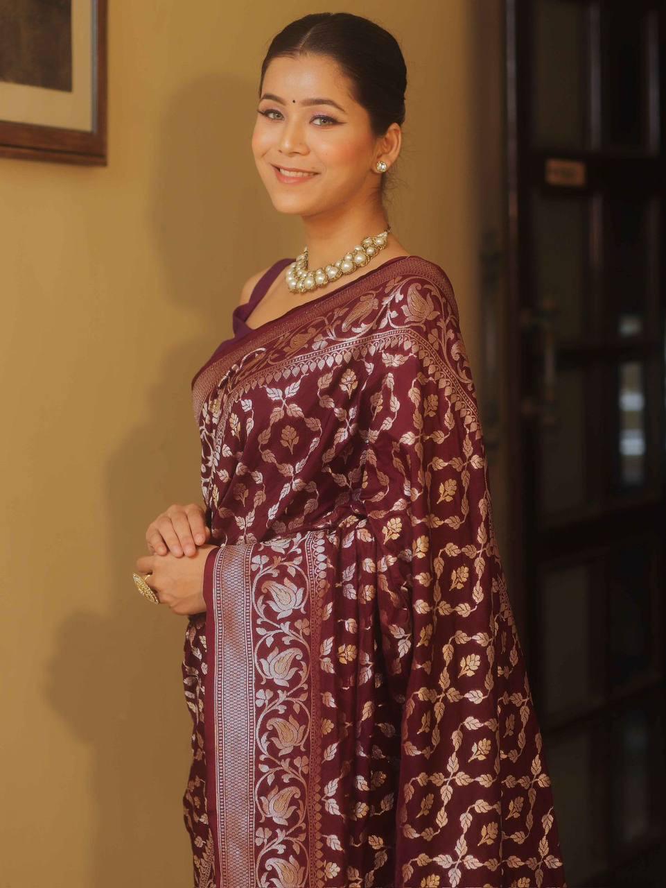 Blooming Maroon Soft Silk Saree With Vivacious Blouse Piece 0 Reviews