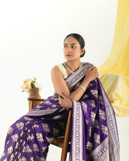 Skinny Blue Soft Silk Saree With Designer Blouse Piece